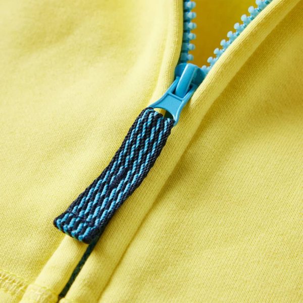 Sweatshirt para criança com capuz e fecho amarelo-claro 128 - Image 5