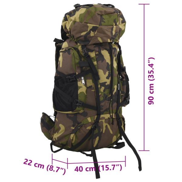 Mochila para caminhadas 100 L tecido oxford camuflagem verde - Image 8