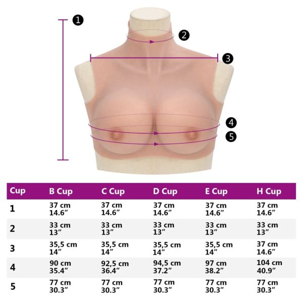 Peitoral de silicone natural copa H - Image 9