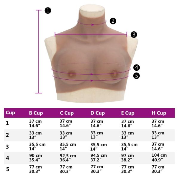 Peitoral de silicone bronzeado copa B - Image 9