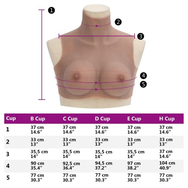 Peitoral de silicone bronzeado copa C - Image 9