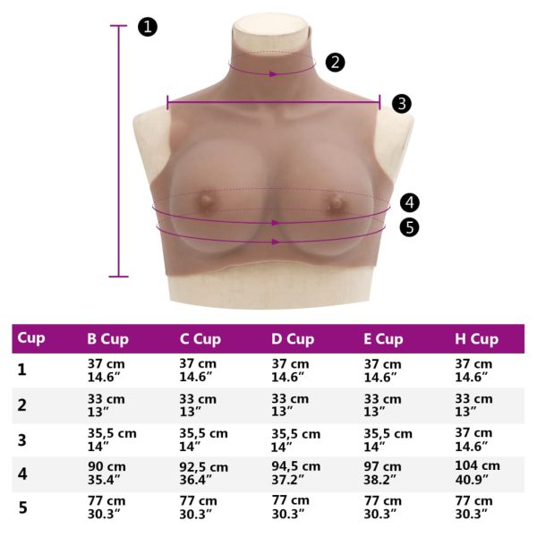 Peitoral de silicone bronzeado copa E - Image 9