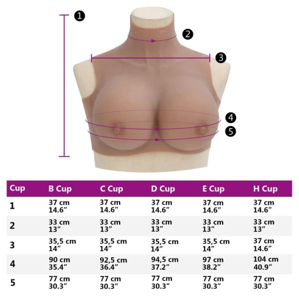 Peitoral de silicone bronzeado copa H - Image 9
