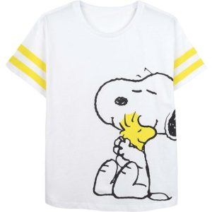 CAMISETA CORTA SINGLE JERSEY PUNTO SNOOPY WHITE