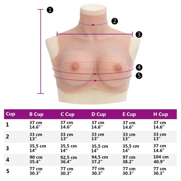 Peitoral de silicone natural copa E - Image 9