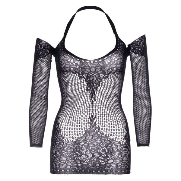 LEG AVENUE TWIST HALTER LACE MINI VESTIDO TAMANHO ÚNICO - Imagen 3