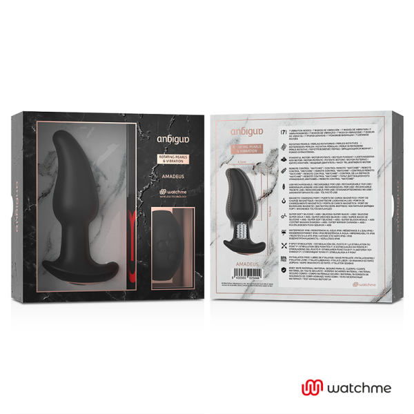 ANBIGUO - VIBRADOR DE PLUG ANAL COM CONTROLE REMOTO WATCHME COM ROTAÇÃO DE PÉROLAS AMADEUS - Imagen 3