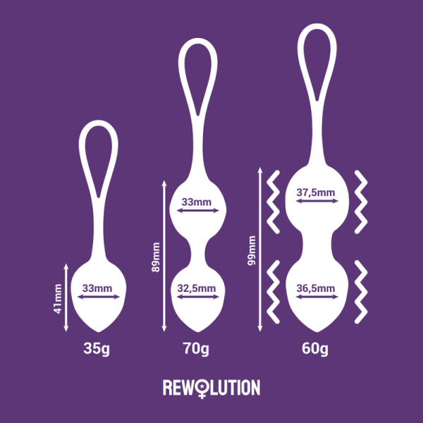 REWOLUTION REWOBEADS BOLAS VIBRANTES DE CONTROLE REMOTO COM TECNOLOGIA WATCHME - Imagen 7