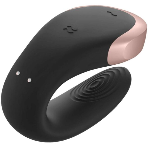 SATISFYER DOUBLE LOVE LUXURY PARTNER VIBRATOR - PRETO - Imagen 4
