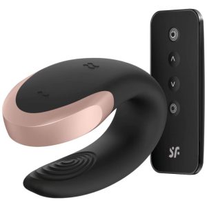 SATISFYER DOUBLE LOVE LUXURY PARTNER VIBRATOR - PRETO