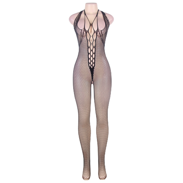 QUEEN LINGERIE HALTER PESCOÇO E BODYSTOCKING SL ABERTO - Imagen 5