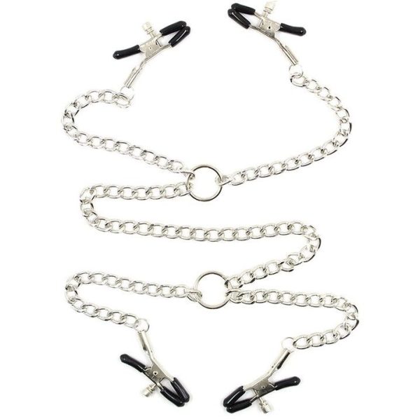 OHMAMA FETICHE - 4 Grampos DE BICO COM CORRENTES - Imagen 2