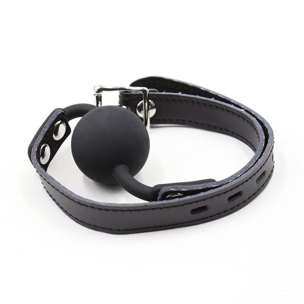 MORDAÇA BOLA DE SILICONE OHMAMA FETICHE COM CINTO DE COURO - Imagen 5