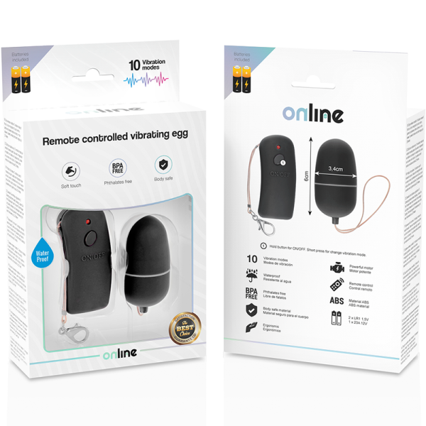 ONLINE- OVO VIBRANTE COM CONTROLE REMOTO PRETO - Imagen 3