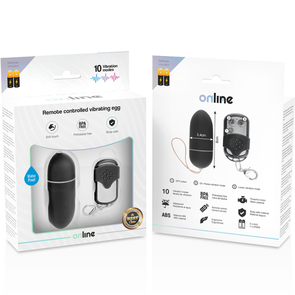 ONLINE- OVO VIBRANTE COM CONTROLE REMOTO L PRETO - Imagen 5