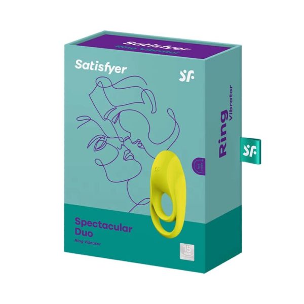 SATISFYER SPECTACULAR DUO RING VIBRATOR AMARELO - Imagen 3