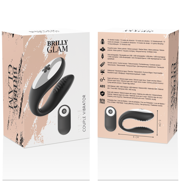 BRILLY GLAM - WE LOVE VIBRADOR PARA CASAIS CONTROLE REMOTO PRETO - Imagen 8