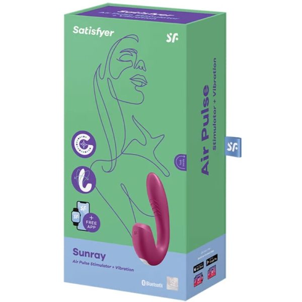 APLICATIVO ESTIMULADOR E VIBRADOR SATISFYER SUNRAY - VERMELHO - Imagen 3
