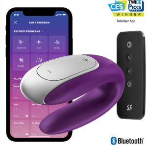 SATISFYER DOUBLE FUN PARTNER VIBRATOR - ROXO