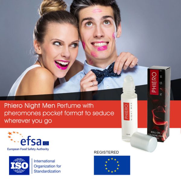 500 COSMETICS -PHIERO NIGHT MAN PERFUME FEROMÔNIOS PARA HOMENS COM ROLL-ON - Imagen 2