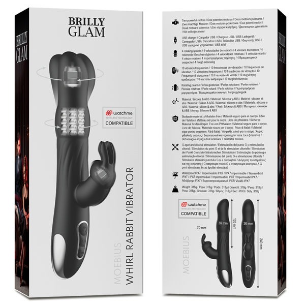BRILLY GLAM - VIBRADOR E ROTADOR  MOEBIUS COELHO COMPATÍVEL COM A TECNOLOGIA WATCHME WIRELESS - Imagen 7