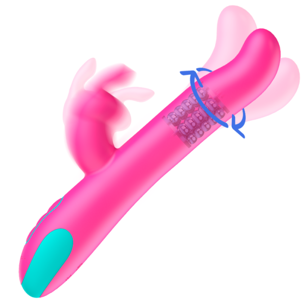 HAPPY LOKY - PLUTO COELHO VIBRADOR E ROTADOR RELÓGIO COM TECNOLOGIA SEM FIO COMPATÍVEL - Imagen 2
