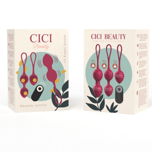 CICI BEAUTY- CONTROLE REMOTO PREMIUM SILICONE 3 VIBRANTES KEGEL BEADS - Imagen 5