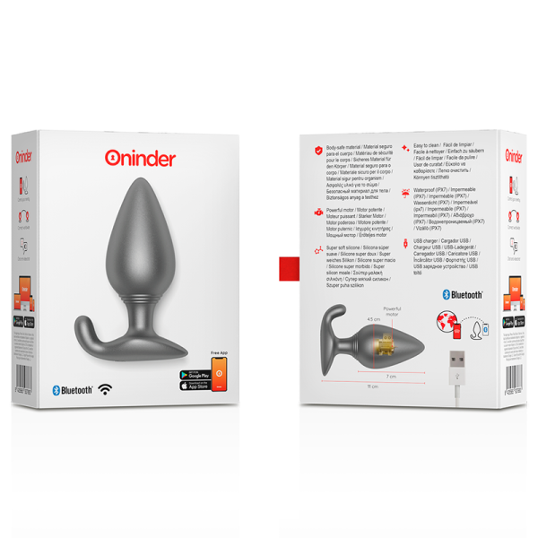 ONINDER - RIO VIBRANTE ANAL PLUG PRETO - APLICATIVO GRATUITO - Imagen 6