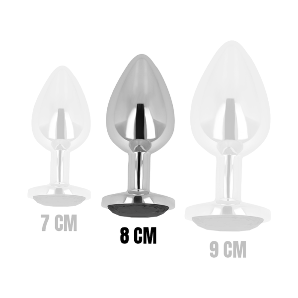 OHMAMA - PLUG ANAL COM CRISTAL PRETO 8 CM - Imagen 4