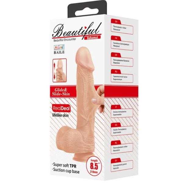BELO ENCONTRO BAHAMUT DILDO REALÍSTICO E FLEXÍVEL 21,8 CM - CARNE - Imagen 8