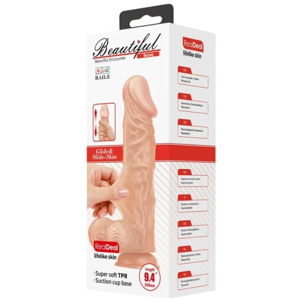 BELO ENCONTRO BURAQUE REALÍSTICO E FLEXÍVEL DILDO 24 CM - CARNE - Imagen 7