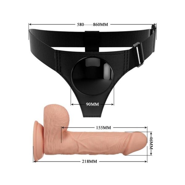 PRETTY LOVE - ARNÊS CUECAS UNIVERSAL ARNÊS COM DILDO JERRY 21,8 CM NATURAL - Imagen 6