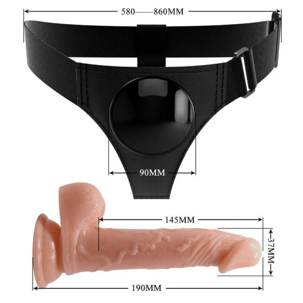 PRETTY LOVE - ARNÊS CUECAS UNIVERSAL ARNÊS COM DILDO KEVIN 19 CM NATURAL - Imagen 6
