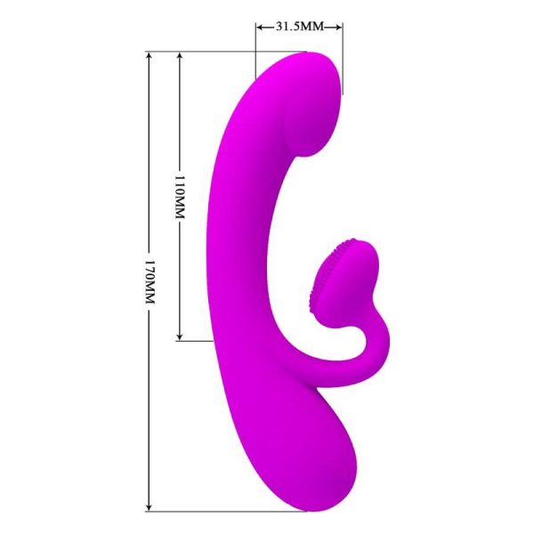PRETTY LOVE - SINCERE SILICONE VIBRATOR AND STIMULATOR PURPLE - Imagen 5