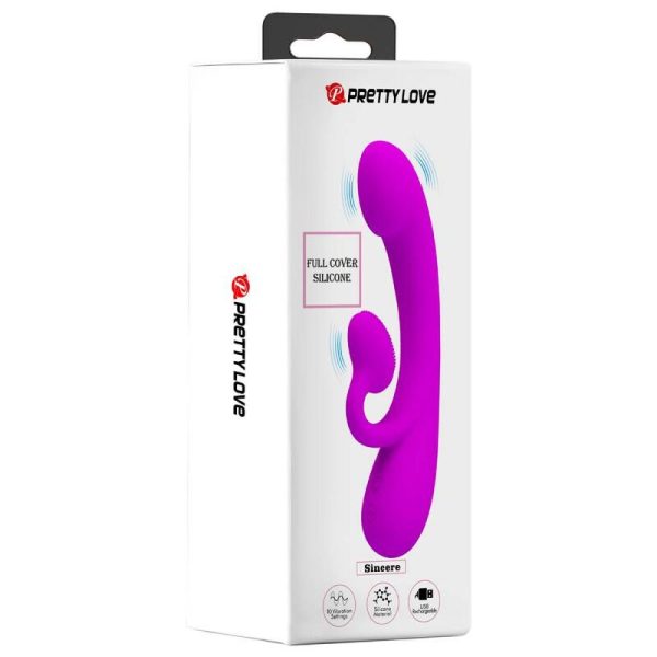 PRETTY LOVE - SINCERE SILICONE VIBRATOR AND STIMULATOR PURPLE - Imagen 9