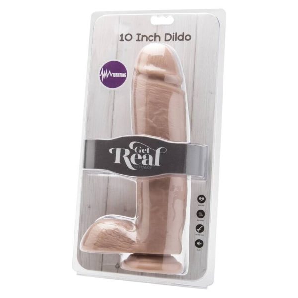 GET REAL - DILDO 25,5 CM COM BOLAS VIBRADOR PELE - Imagen 2
