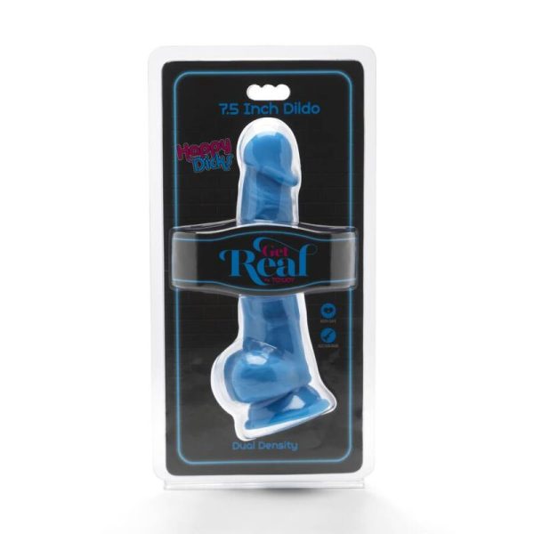GET REAL - HAPPY DICKS 19 CM COM BOLAS AZUIS - Imagen 2