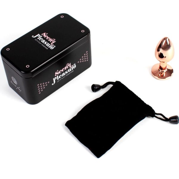 SECRET PLAY - BUTT PLUG DE METAL OURO ROSE TAMANHO PEQUENO 7 CM - Imagen 4