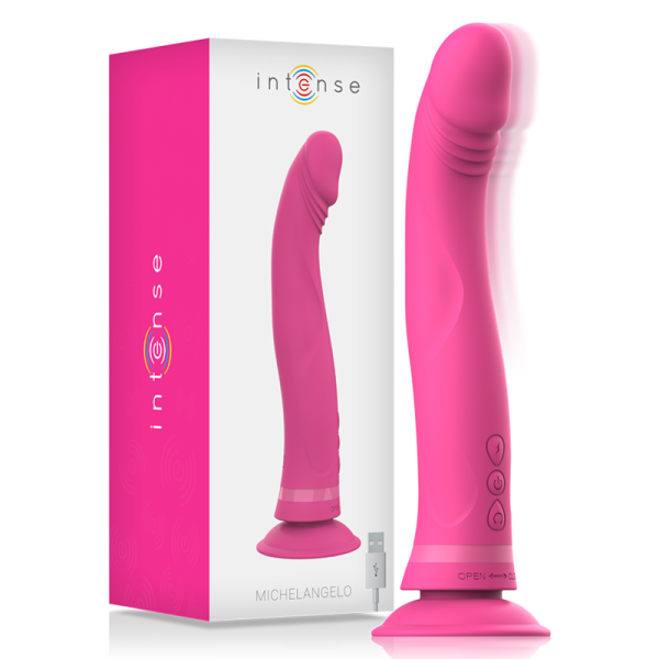 INTENSO - MICHELANGELO DILDO VIBRADOR SILICONE ROSA - Imagen 2