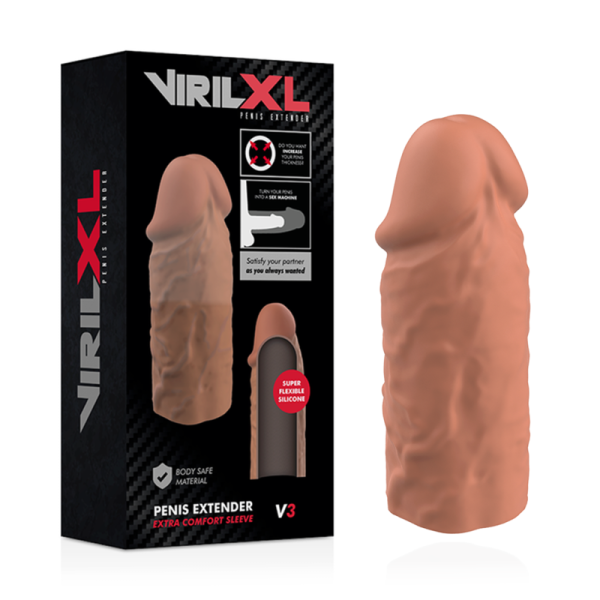 VIRILXL - EXTENSÃO DE PÊNIS DE SILICONE LÍQUIDO V3 MARROM - Imagen 2