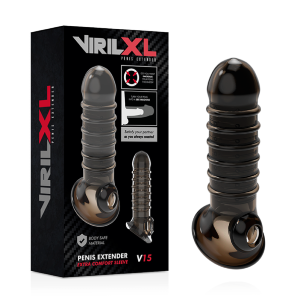 VIRILXL - EXTENSÃO E BAINHA DO PÉNIS V15 PRETA - Imagen 2