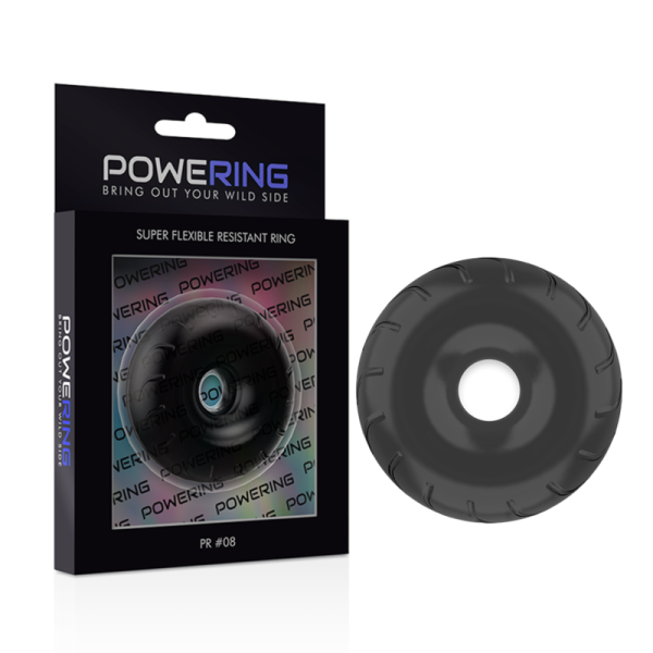 POWERING- ANEL PARA PÊNIS SUPER FLEXÍVEL E RESISTENTE 5CM PR08 PRETO - Imagen 4