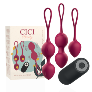 CICI BEAUTY- CONTROLE REMOTO PREMIUM SILICONE 3 VIBRANTES KEGEL BEADS