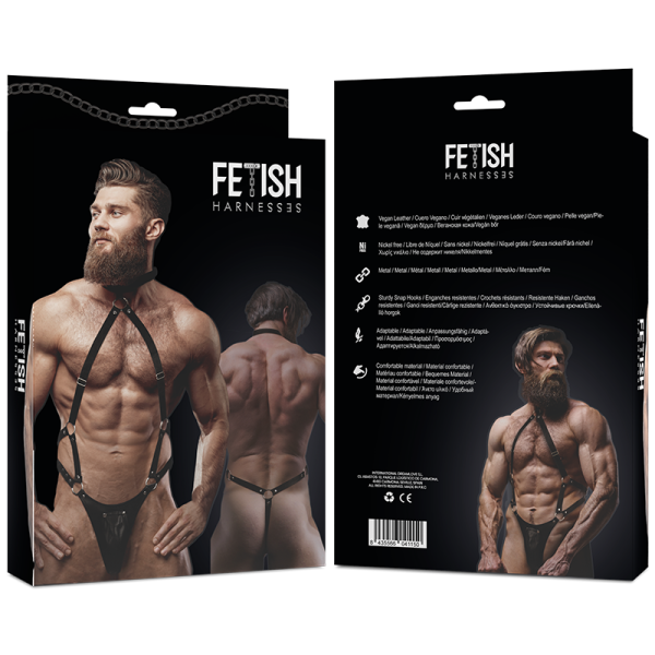 FETISH SUBMISSIVE ATTITUDE - ARNÊS JOCK STRAP DE COURO ECO MASCULINO - Imagen 6