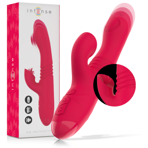 INTENSO - VIBRADOR RECARREGÁVEL MULTIFUNÇÃO DUA PARA CIMA E PARA BAIXO COM LÍNGUA VERMELHA