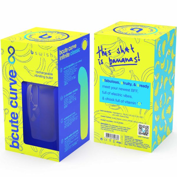 B SWISH - BCUTE CURVE INFINITE CLASSIC EDICION LIMITADA VIBRADOR RECARGABLE SILICONA AMARILLO - Imagen 5
