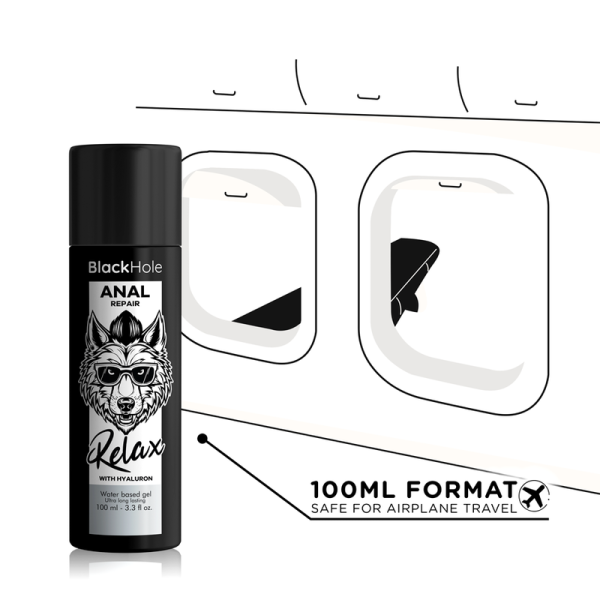 BLACK HOLE - REPARO ANAL RELAX À BASE DE ÁGUA COM HYALURON 100 ML - Imagen 5