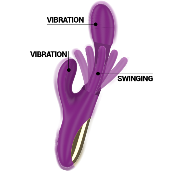 INTENSE - APOLO VIBRADOR MULTIFUNÇÃO RECARREGÁVEL 7 VIBRAÇÕES COM LÍNGUA OSCILANTE ROXA - Imagen 3