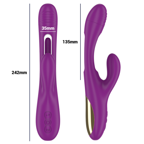 INTENSE - APOLO VIBRADOR MULTIFUNÇÃO RECARREGÁVEL 7 VIBRAÇÕES COM LÍNGUA OSCILANTE ROXA - Imagen 4