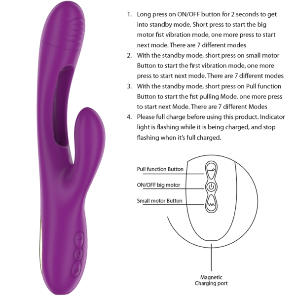 INTENSE - APOLO VIBRADOR MULTIFUNÇÃO RECARREGÁVEL 7 VIBRAÇÕES COM LÍNGUA OSCILANTE ROXA - Imagen 5